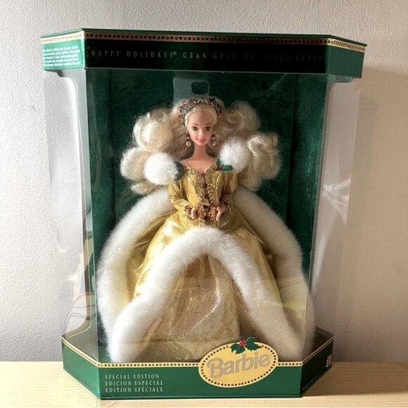 RARE Authentic Happy Holidays 1994 Special Edition Barbie - Misprint Green Eyes - Picture 1 of 5